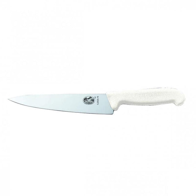 Victorinox Cooks Carving Knife with 19cm blade, non-slip Fibrox handle, made in Switzerland for precision carving.