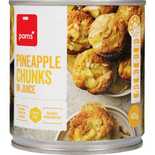 Pineapple Chunks In Juice Pams 425g