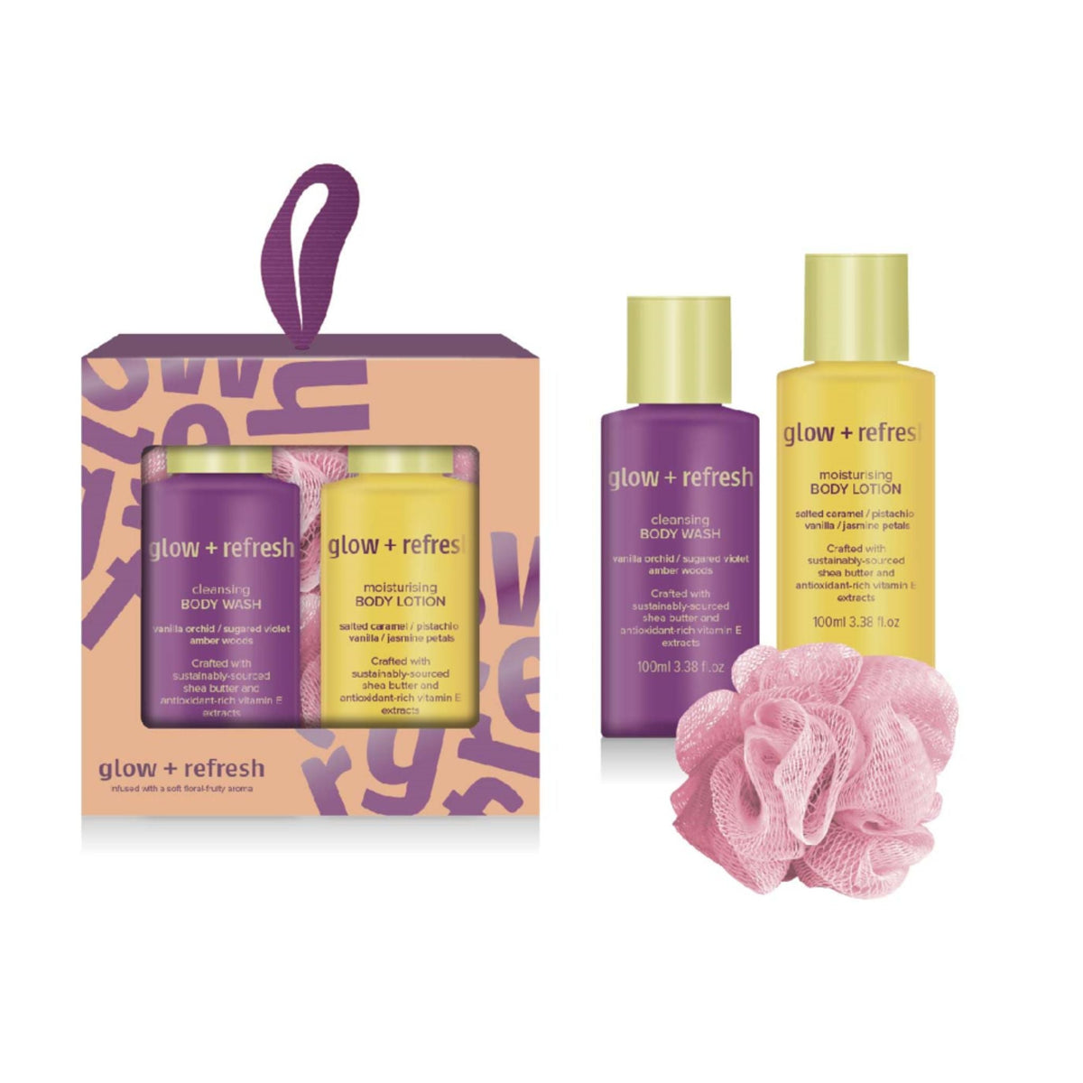 Glow N Refresh Bath & Body Gift Set 3pc