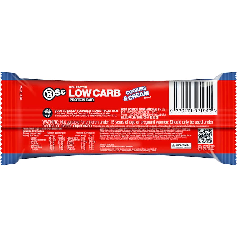Bsc Low Carb Protein Bar Cookies & Cream 60g