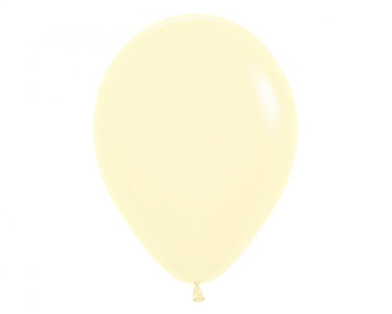 30cm Pastel Matte Yellow Latex Balloons 100pk - Pack of 100