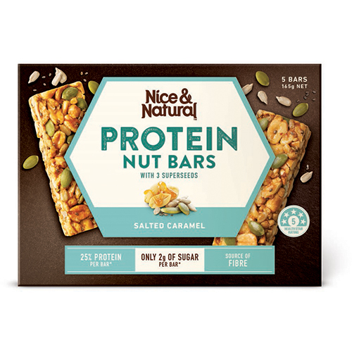 Nice & Natural Salted Caramel Protein Nut Bars 5 x 33g