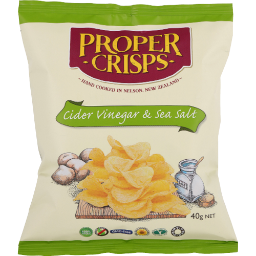 Cider Vinegar & Sea Salt Potato Crisps Proper 18 x 37g