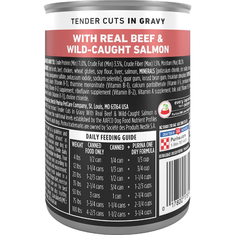 Purina One True Instinct Wet Dog Food Beef & Salmon In Gravy Can 368g
