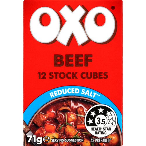 Reduced Salt Beef Stock Cubes - OXO - 71g