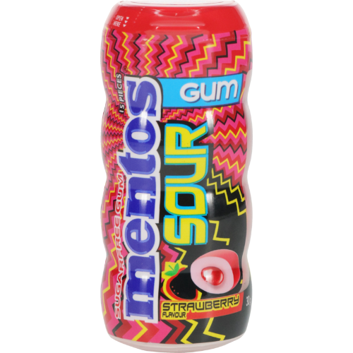 Mentos Sour Strawberry Sugarfree Gum 10 x 30g