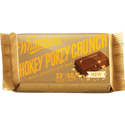 Whittaker's Hokey Pokey Crunch 33% Cocoa Milk Chocolate Bar 50 x 50g