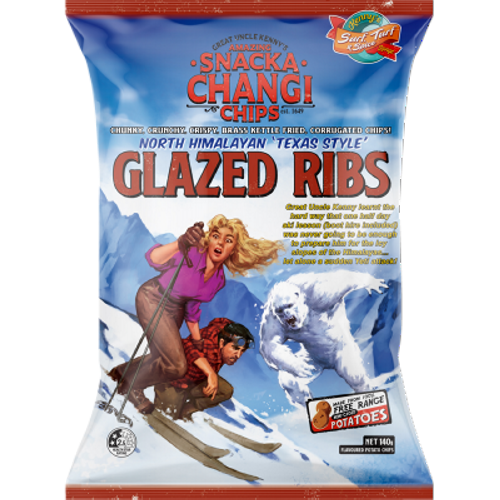 Snacka Changi Potato Chips - Texas Style Glazed Ribs - 140g