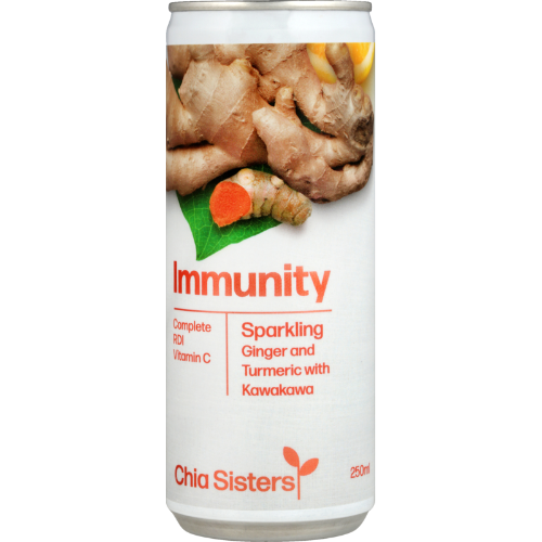 Chia Sisters Immunity Ginger & Turmeric Sparkling Drink 250ml