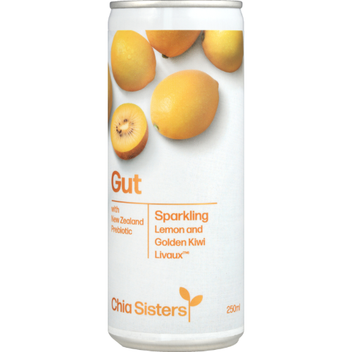 Chia Sisters Gut Lemon & Golden Kiwifruit Sparkling Drink 250ml