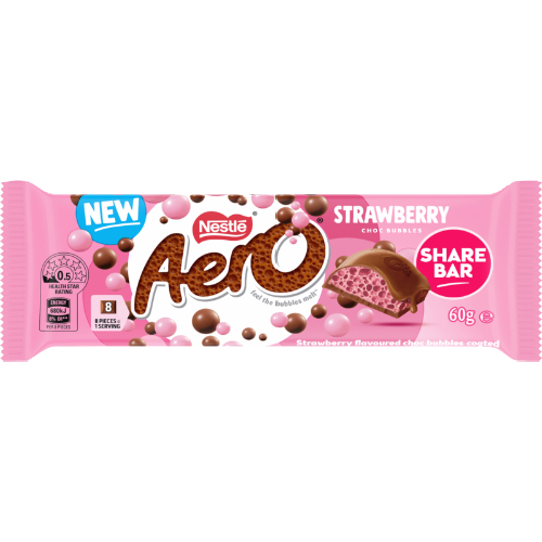 Nestle Aero Chocolate Strawberry Share Bar 24 x 60g