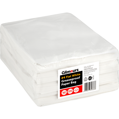 Greaseproof Bags #4 White Gilmours 240 x 200mm 500 Pack