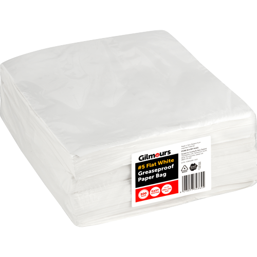 Greaseproof Bags #5 White Gilmours 260 x 235mm 500 Pack