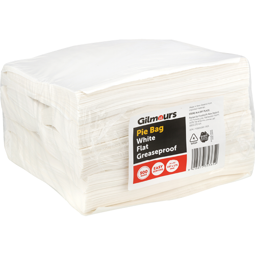 Greaseproof Pie Bags White Gilmours 187 x 175mm 500 Pack