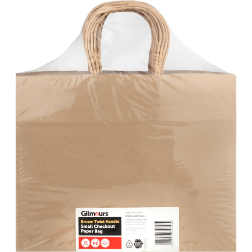 Small Handle Checkout Bags Gilmours 240 x 305 x 175mm 25 Pack