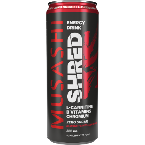 Musashi Raspberry Lemonade Shred Energy Drink 12 x 355ml