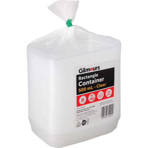 Gilmours Rectangle Container 500ml 50pk