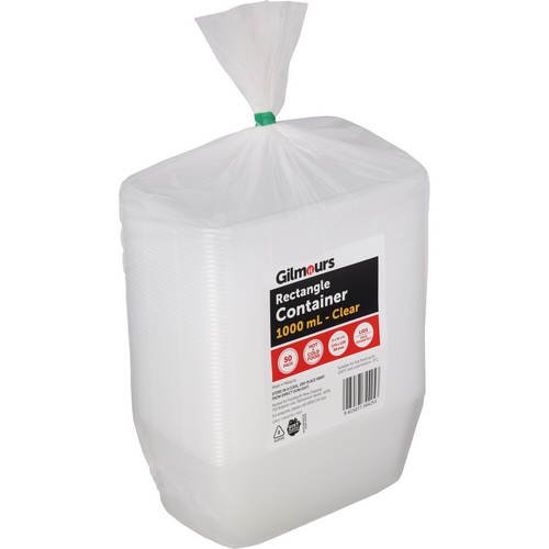 Gilmours Rectangle Container 1000ml 50pk