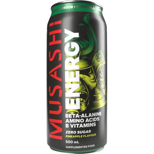 Musashi Zero Sugar Pineapple Flavour Energy Drink 12 x 500ml