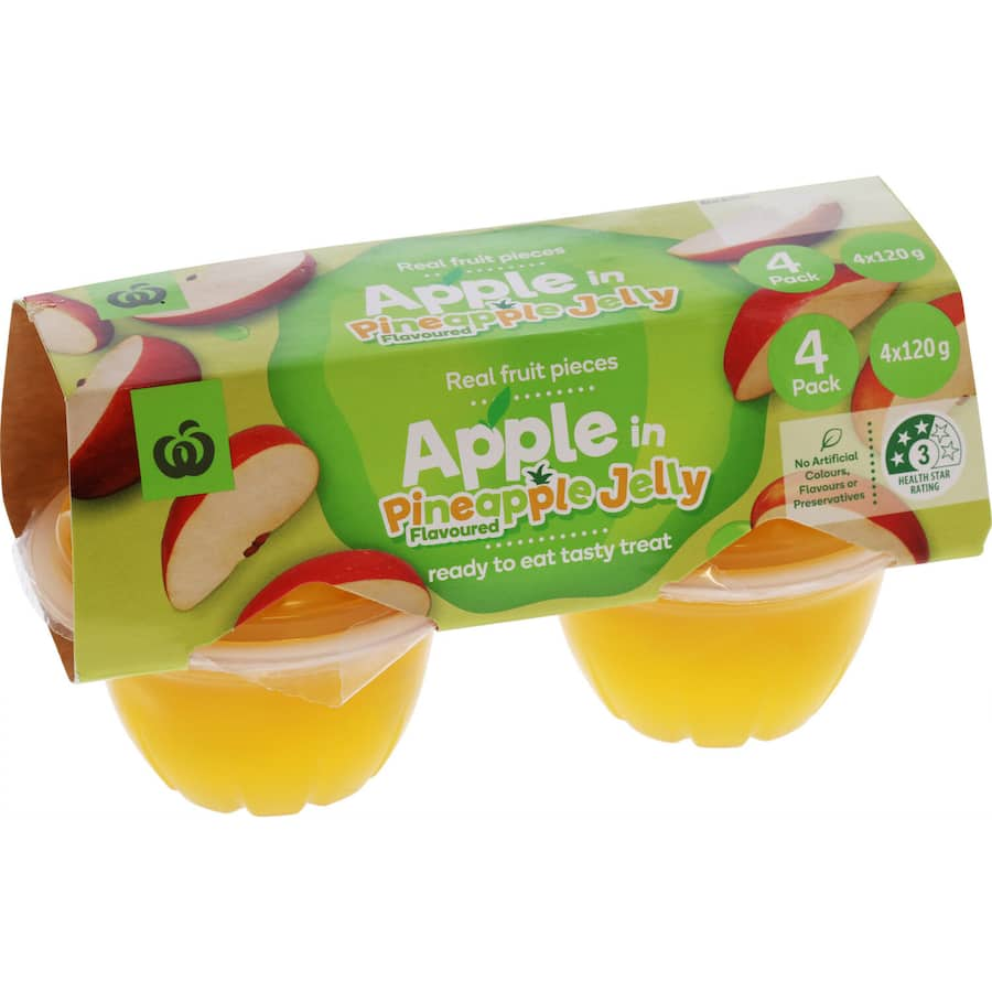 Woolworths Fruit Snack Apple In Pineapple Jelly 480g