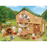 Lakeside Lodge playset with furniture, hammock, and secret slide for imaginative role-play in Sylvanian Families.