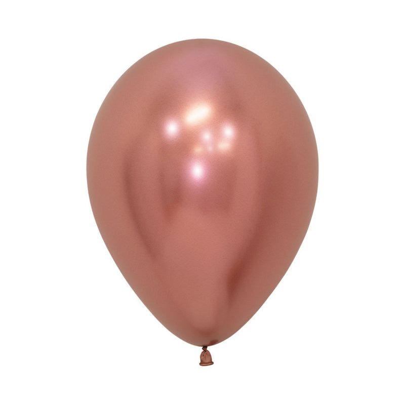 Metallic Reflex Rose Gold Latex Balloons  (Pack Of 12)