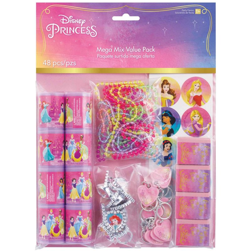 Disney Princess Once Upon A Time Mega Mix Favors Value Pack - (Pack of 48)
