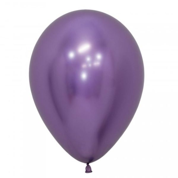 Pack of 50 Sempertex 12cm Metallic Reflex Violet balloons, perfect for elegant celebrations and vibrant decorations.