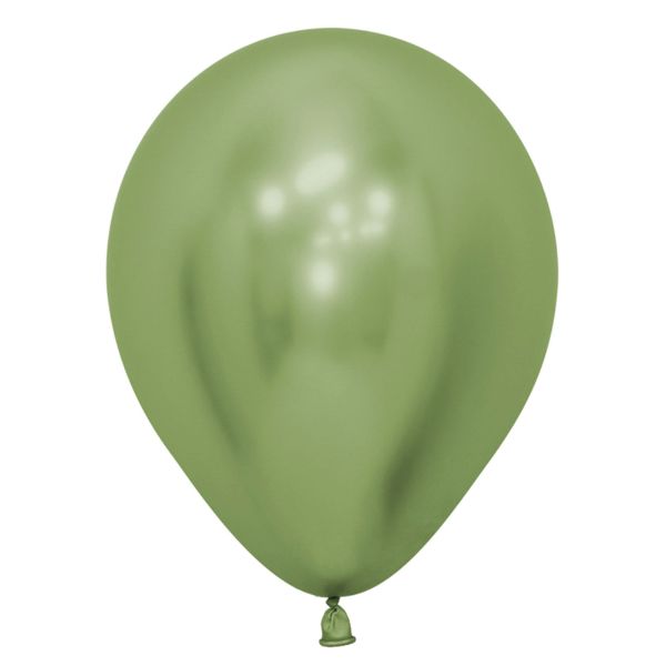 Bright metallic lime green 30cm balloons by Sempertex, perfect for vibrant party decorations, pack of 50.