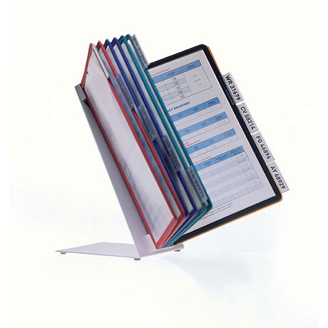 A set of 10 A4 display panels with tabs and labels for organized table presentations.