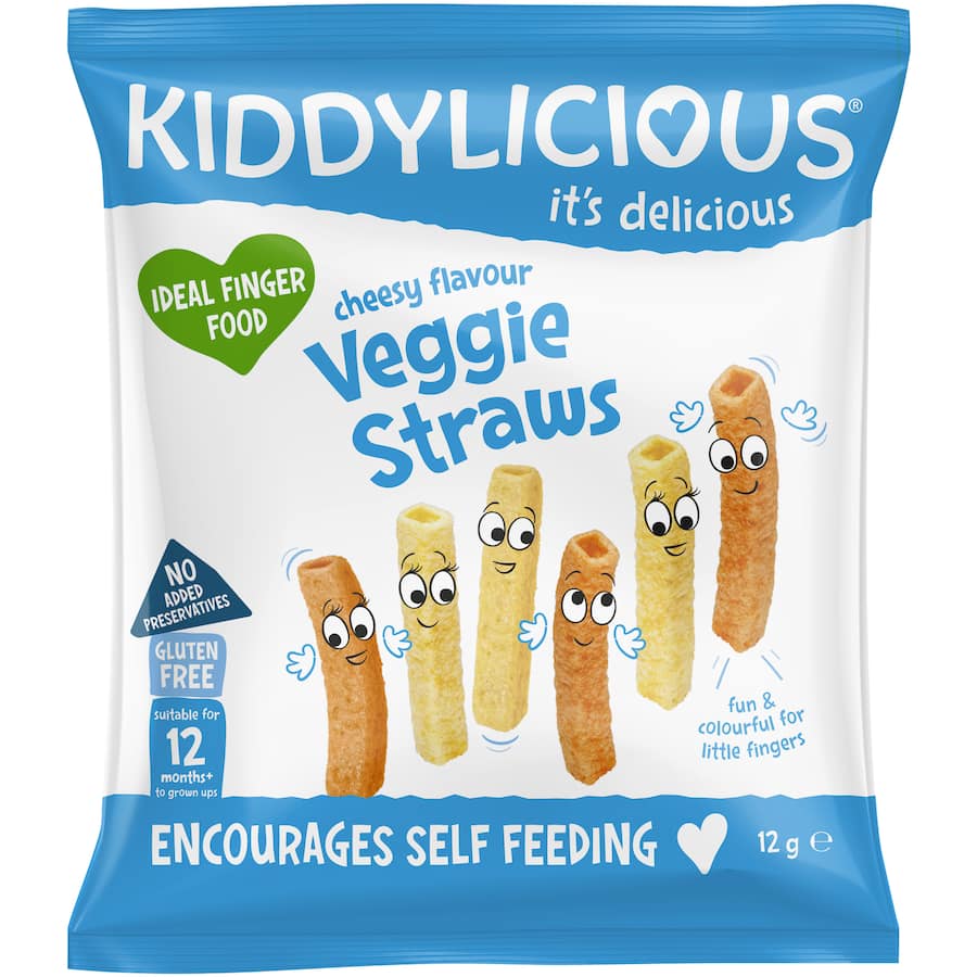 Kiddylicious Baby Snacks Cheesy Straws 12+ Months 12g