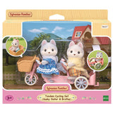 Sylvanian Families Tandem Cycling Set Husky Sister And Brother