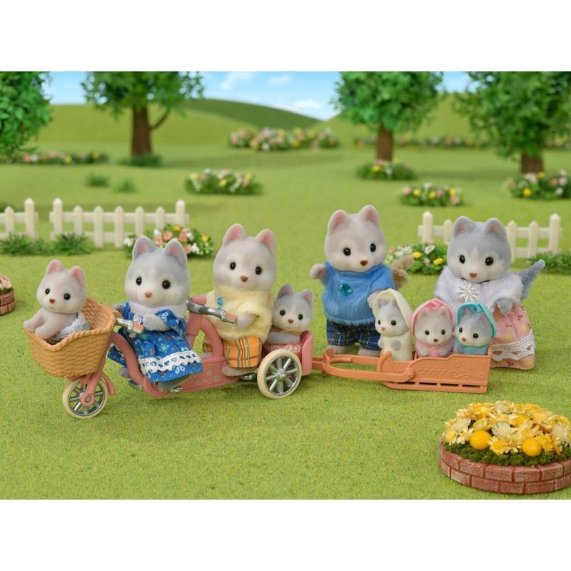 Sylvanian Families Tandem Cycling Set Husky Sister And Brother