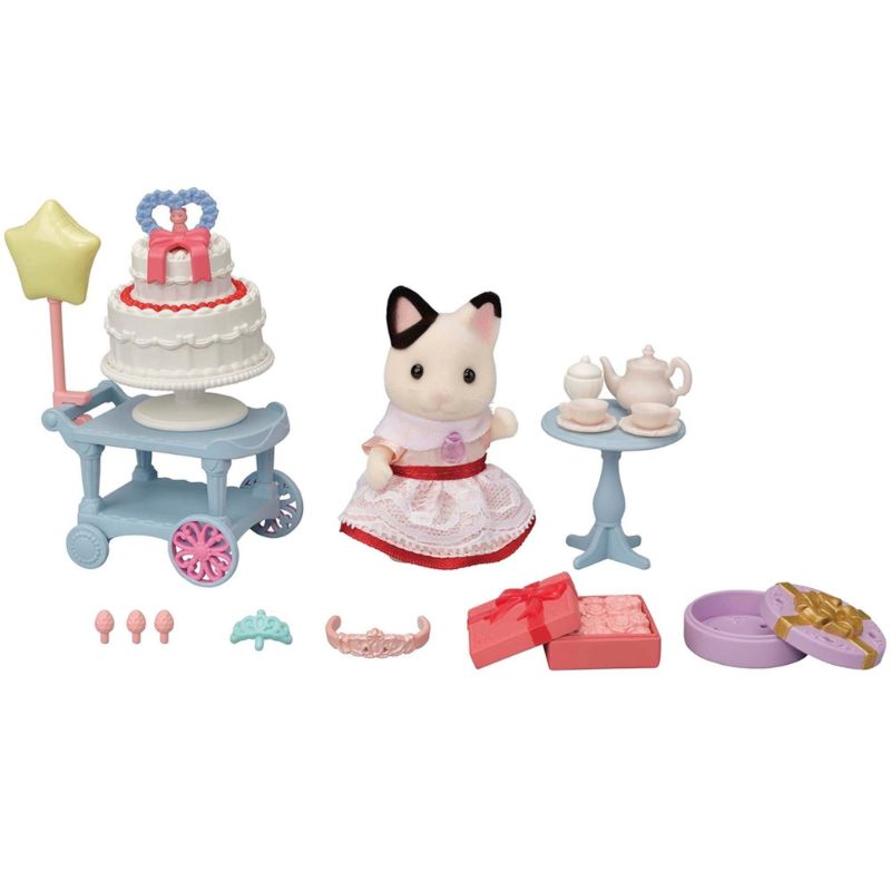 Sylvanian Families Party Time Playset Tuxedo Cat Girl