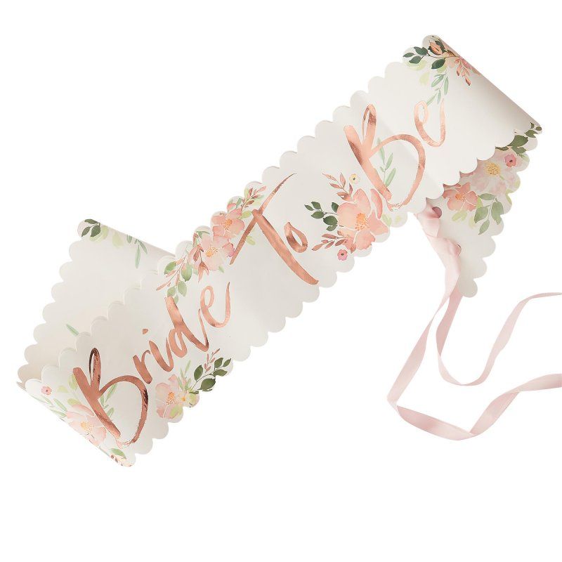 Hen Party Sash - Floral Bride To Be (76cm)