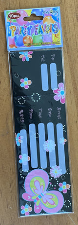 Colorful butterfly-themed party invitations in a pack of 10, perfect for birthdays and garden parties.