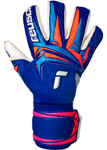 Reusch Attrakt Gold X Roll Finger - Sharp Blue/White/Shocking Orange - Size 10