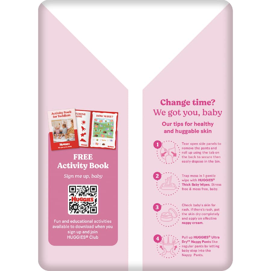 Huggies Ultra Dry Nappy Pants Walker Girls 12-17kg Size 5 26pack