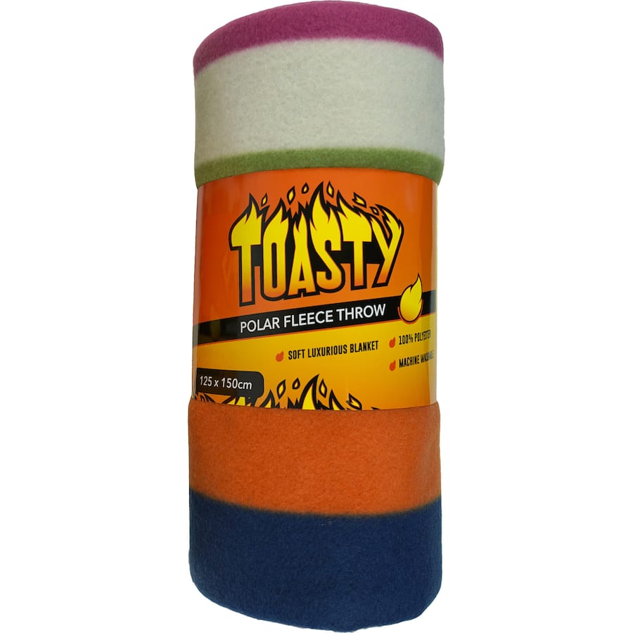 Toasty Blanket Polar Fleece Throw Assorted Each