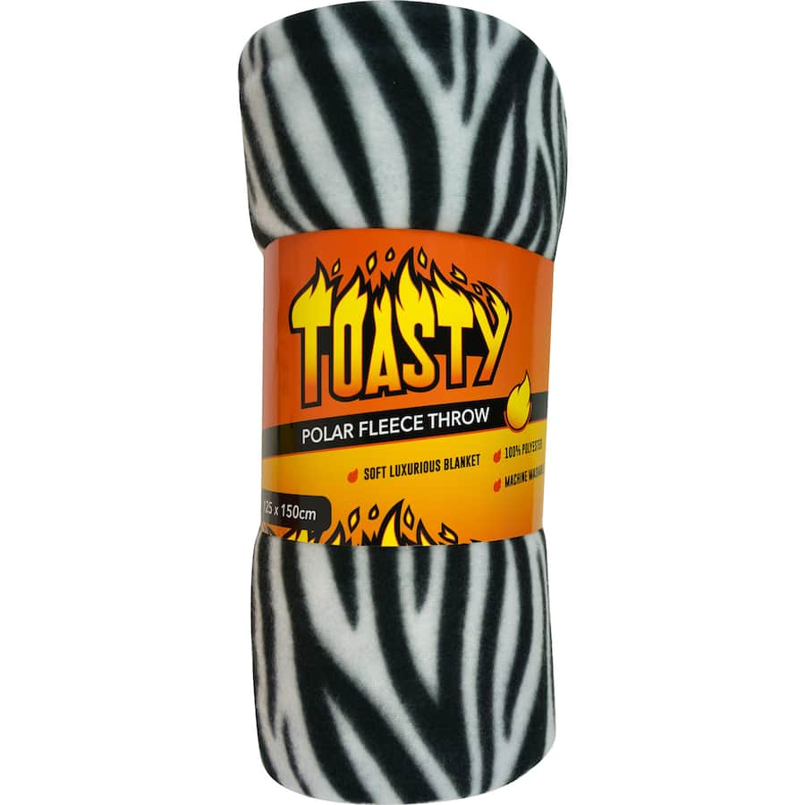 Toasty Blanket Polar Fleece Throw Assorted Each