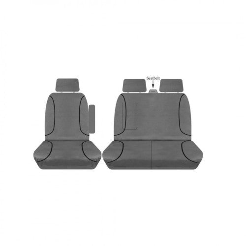 GREY CANVAS FRONT SEAT COVER FORD TRANSIT CUSTOM 320 SWB 24-25 - TRADIES