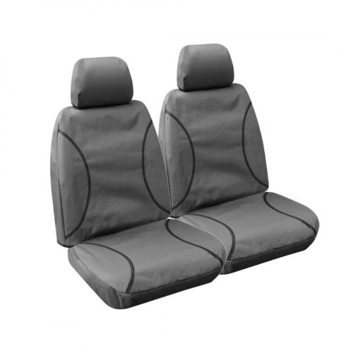 GREY CANVAS FRONTSEAT COVERS- FORD RANGER PY 2022-ON - TRADIES