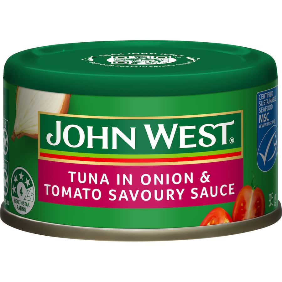 John West Tempters Tuna Onion & Tomato Savoury Sauce Tear tab can 95g