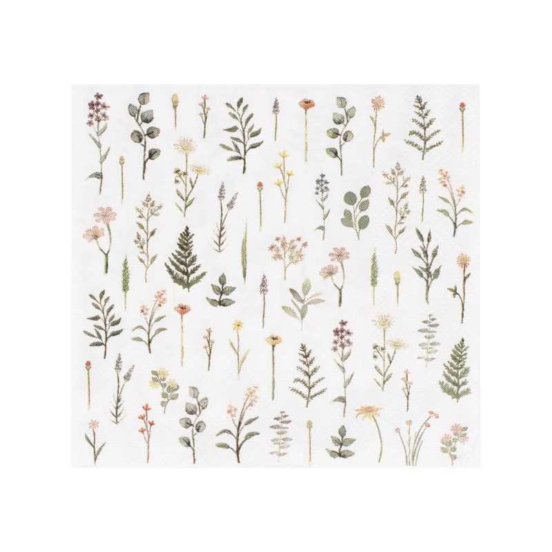 Cocktail Napkins - Lets Par Tea Floral Print (12.5cm) - Pack of 16