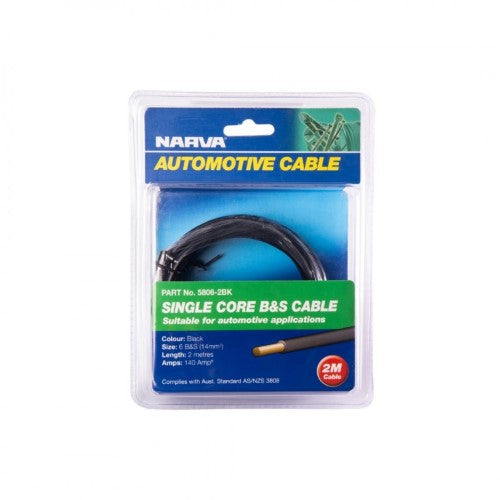 BATTERY CABLE 6B&S 140A 2M BLACK - NARVA