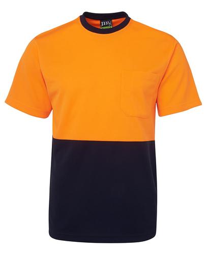 JB's Wear Day Polyester T-Shirt - Fluro Yel/Navy (Size: XL)
