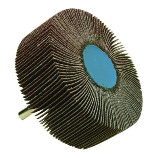 Norton Shaft Mounted Flap Wheel, 50x15mm, ideal for sanding metal and timber with durable aluminium oxide abrasive.