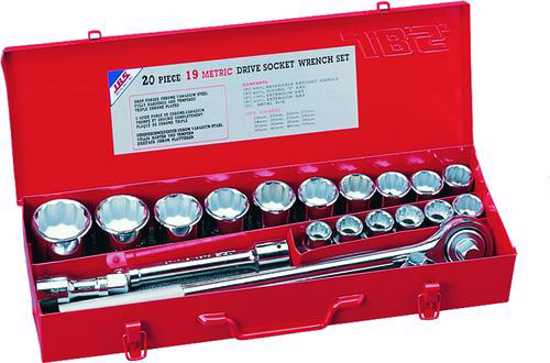 JBS 20 Piece Socket Set Metric 3/4"-20 Piece (Each)