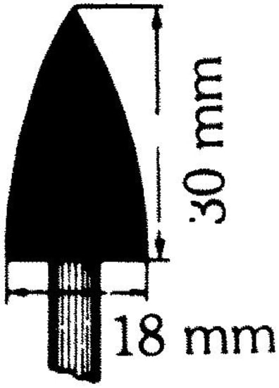 Norton A12 Mounted Point, A-shaped tool for fast stock removal, ideal for metal finishing and intricate grinding tasks.