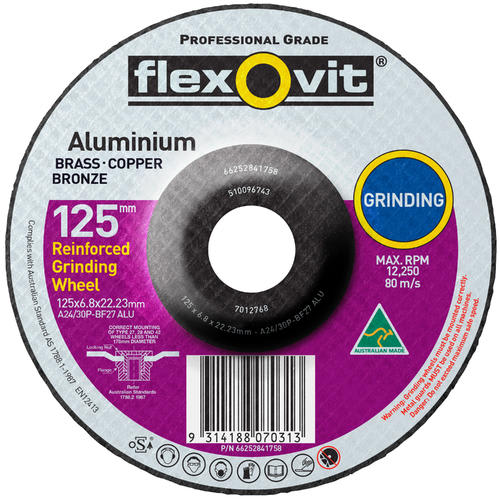 Flexovit Type 27 Grinding Wheel 36 Grit 125x6.8x22.23mm (Each)